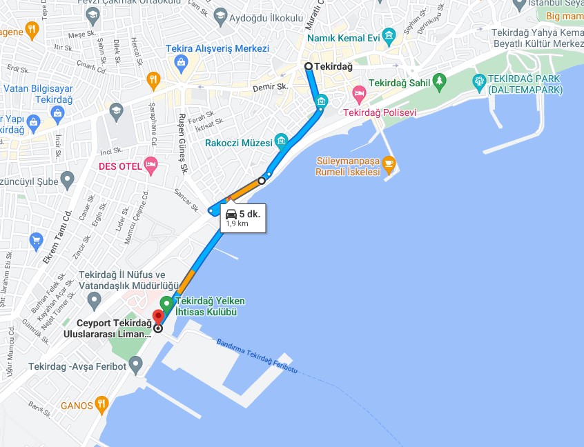 Tekirdağ Ceyport Limanı